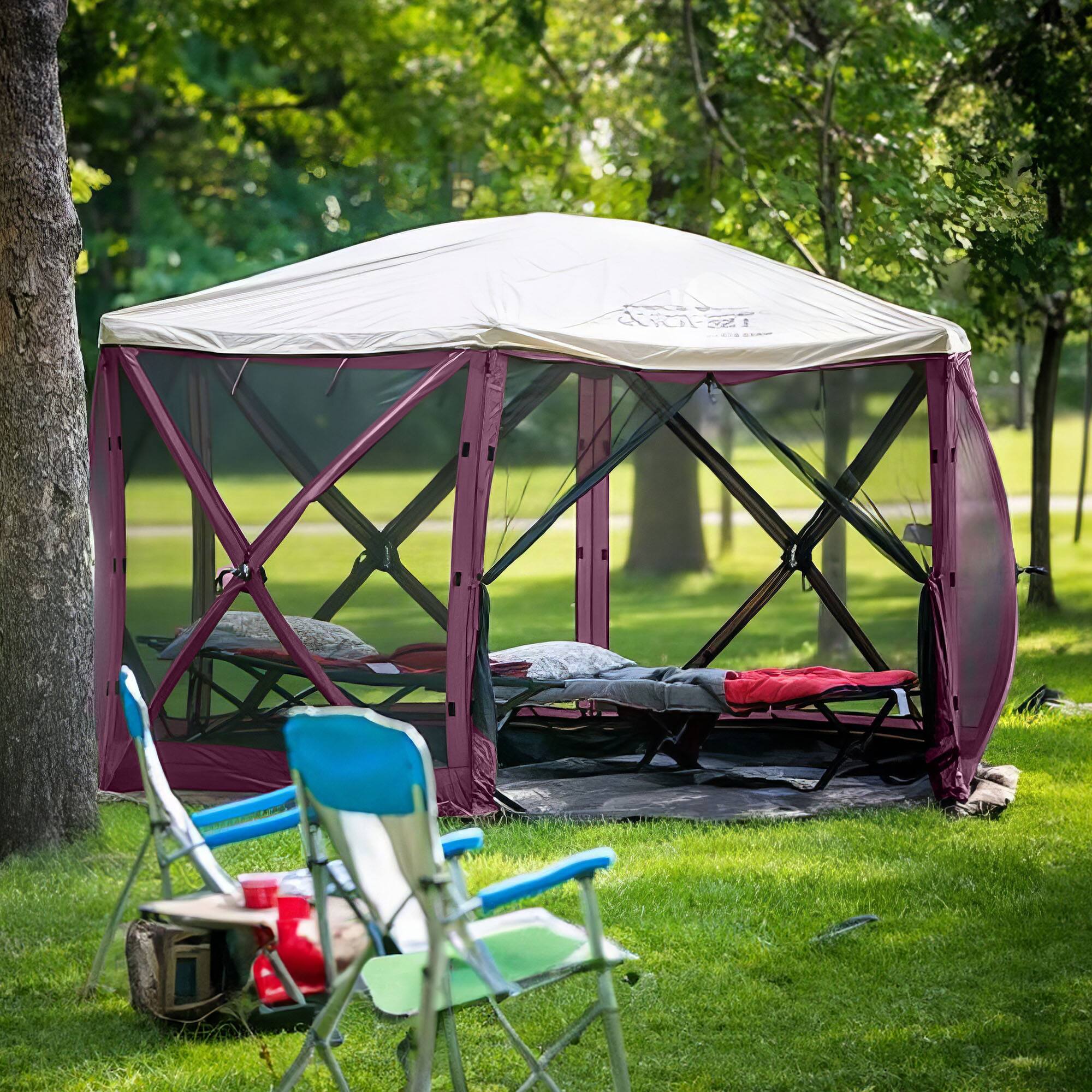 Alt View 3. Clam - CLAM Quick-Set Escape 11.5 x 11.5 Foot Portable Outdoor Canopy Shelter, Plum - Plum.
