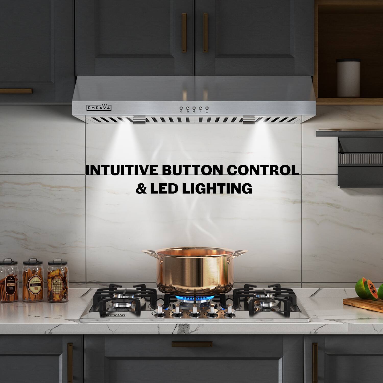 Intuitive Button Control & LED Lighting