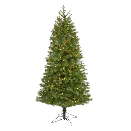 Front. BreeBe - 6.5' Vancouver Spruce Xmas Tree w/250 Lights and 803 Tips - Green.