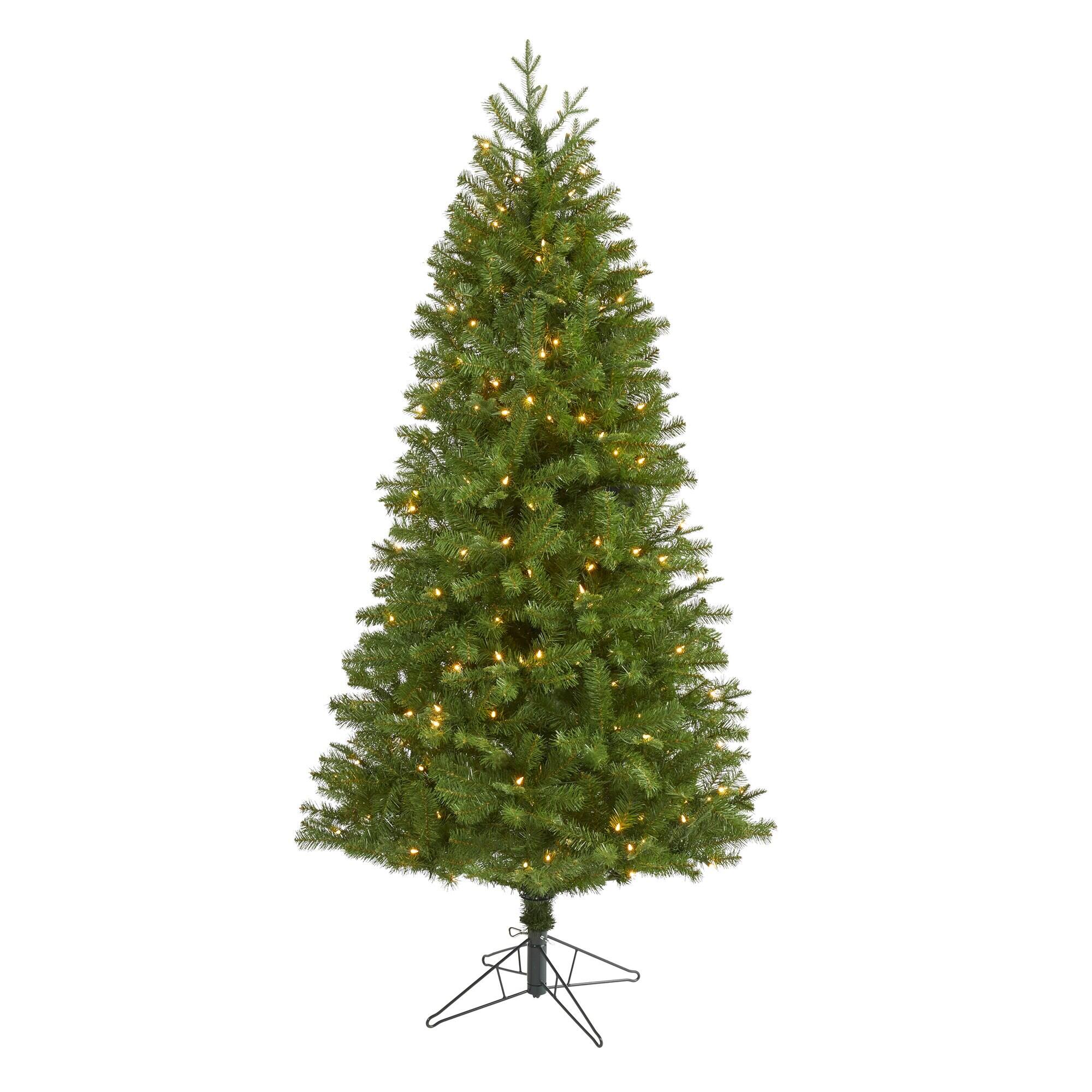 Front. BreeBe - 6.5' Vancouver Spruce Xmas Tree w/250 Lights and 803 Tips - Green.