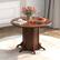 Angle. Costway - 42" Wooden Kitchen Table Round Dining Table with Pedestal Base for 4-6 People - Brown.