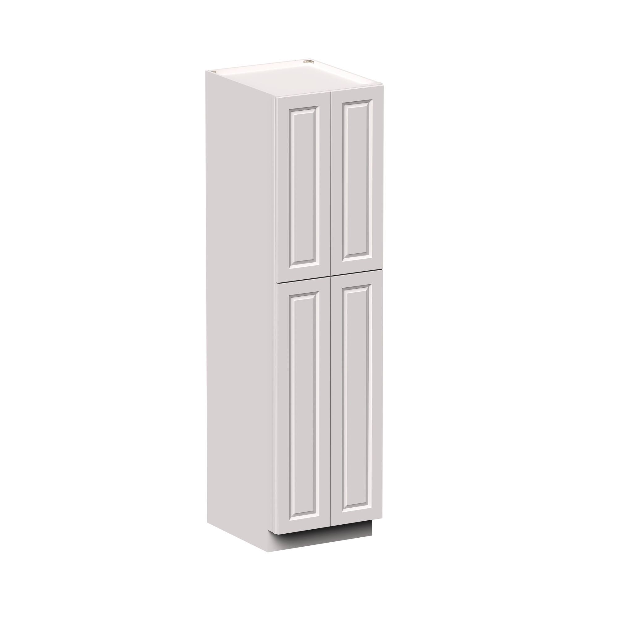 Angle. Boyel Living - 24-in W x 90-in H x 27-in D Shaker RTA Kitchen Pantry Cabinet with Soft-Close Doors - Glacier White.