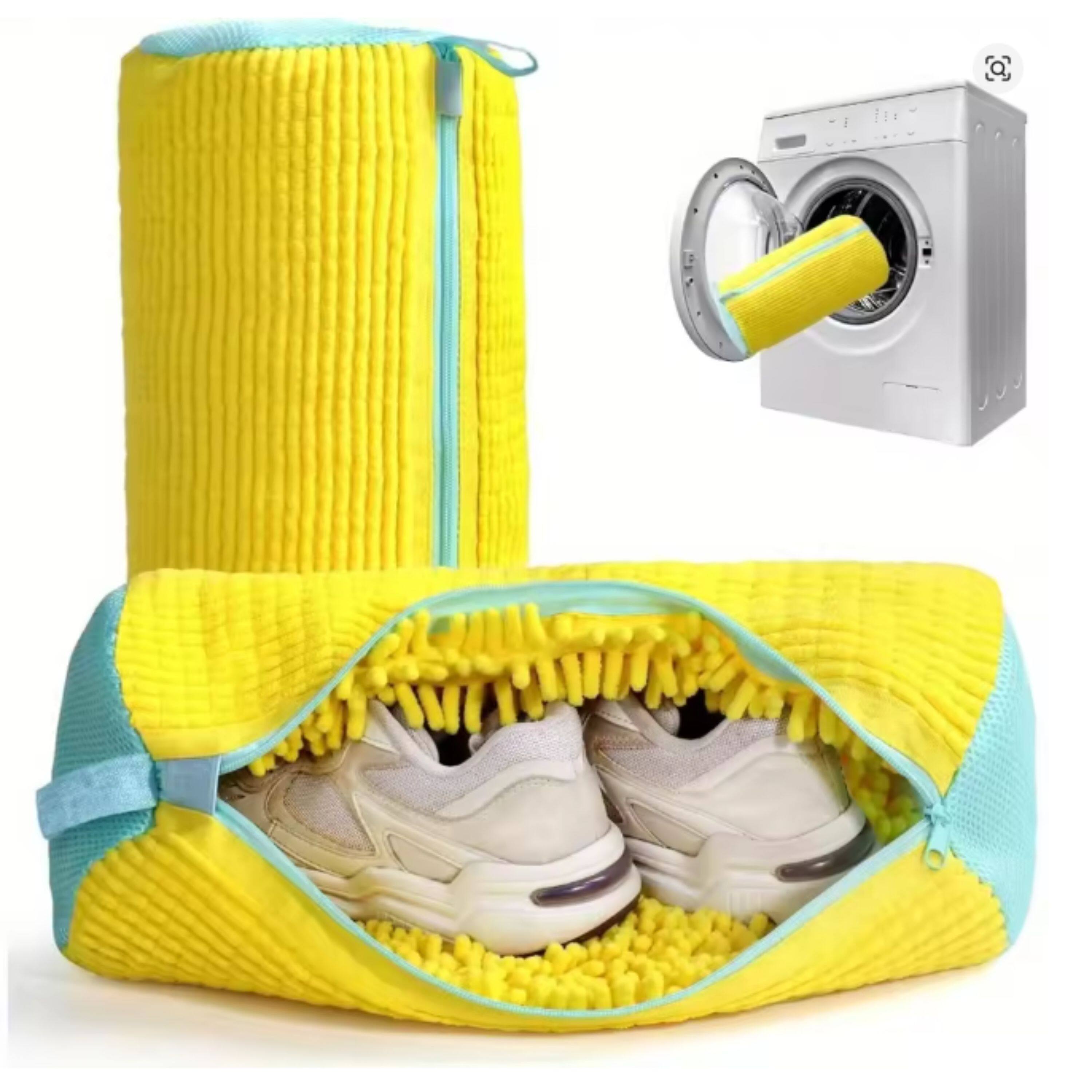 Back. Kitcheniva - Padded Shoe Laundry Bag for Washing Machine 1 Pcs - Yellow.