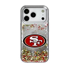 Keyscaper - NFL - San Francisco 49ers iPhone Glitter Case with Confetti Design - 15 - Multicolor