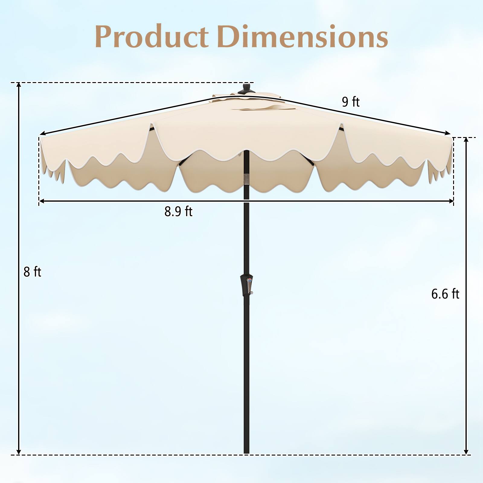 Product Dimensions: 9 ft, 8.9 ft, 8 ft, 6.6 ft