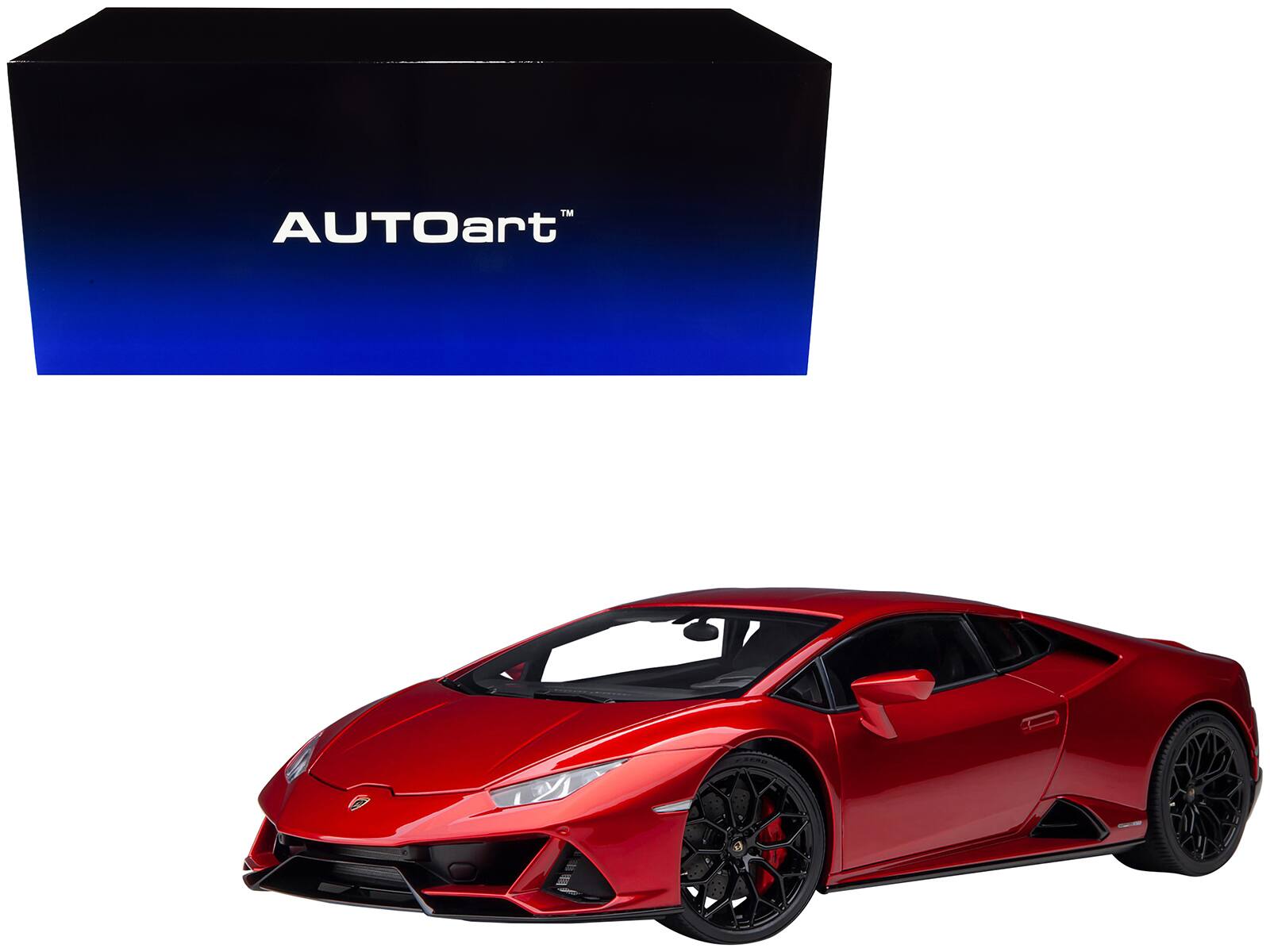 Front. Autoart - Lamborghini Huracan EVO Rosso Bia Red Metallic 1/18 Model Car by Autoart - Red Metallic .