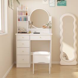 Famapy - Multi - Functional Vanity Table & Dresser: All - in - One Beauty Hub with Smart Storage - White