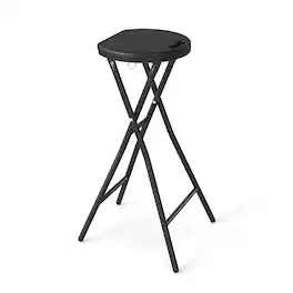 Gymax - Folding Bar Stool 27.5'' Counter Height Backless Bar Chair w/HDPE Seat for Island - Black