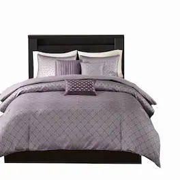 Gracie Mills - Pasquale Ombre Jacquard Duvet Cover Set - Purple