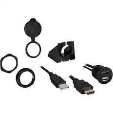 Front. Install Bay - HDMI/USB Pass Through Extension - Black.