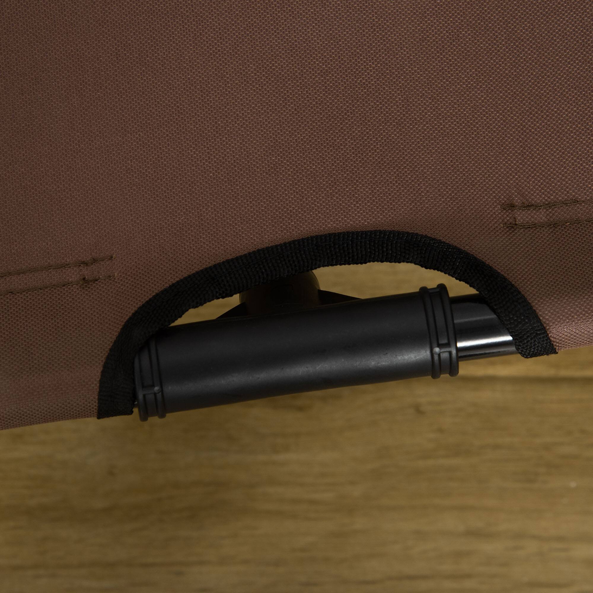 Alt View 5. Pawhut - Elevated Dog Bed with Canopy, Cot with UV Protection Canopy Shade, 48" Pet Bed for Camping, Coffee - Coffee.