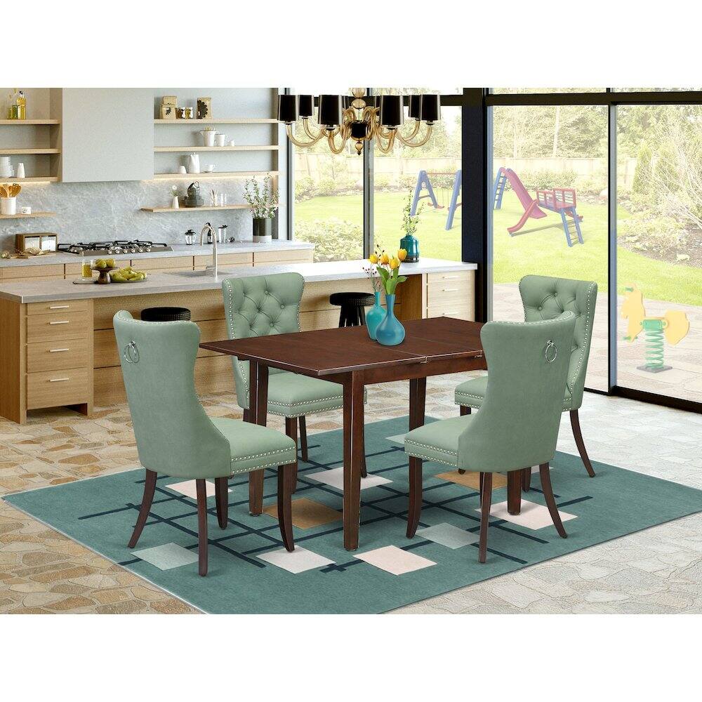 Alt View 8. East West Furniture - 5 Piece Dining Table Set - Red.