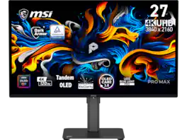 MSI - 26.5" 120Hz QD-OLED UHD Monitor 0.03ms (GtG) FreeSync (AMD Adaptive Sync) Flat Panel PRO MAX 271UPX12G - Black