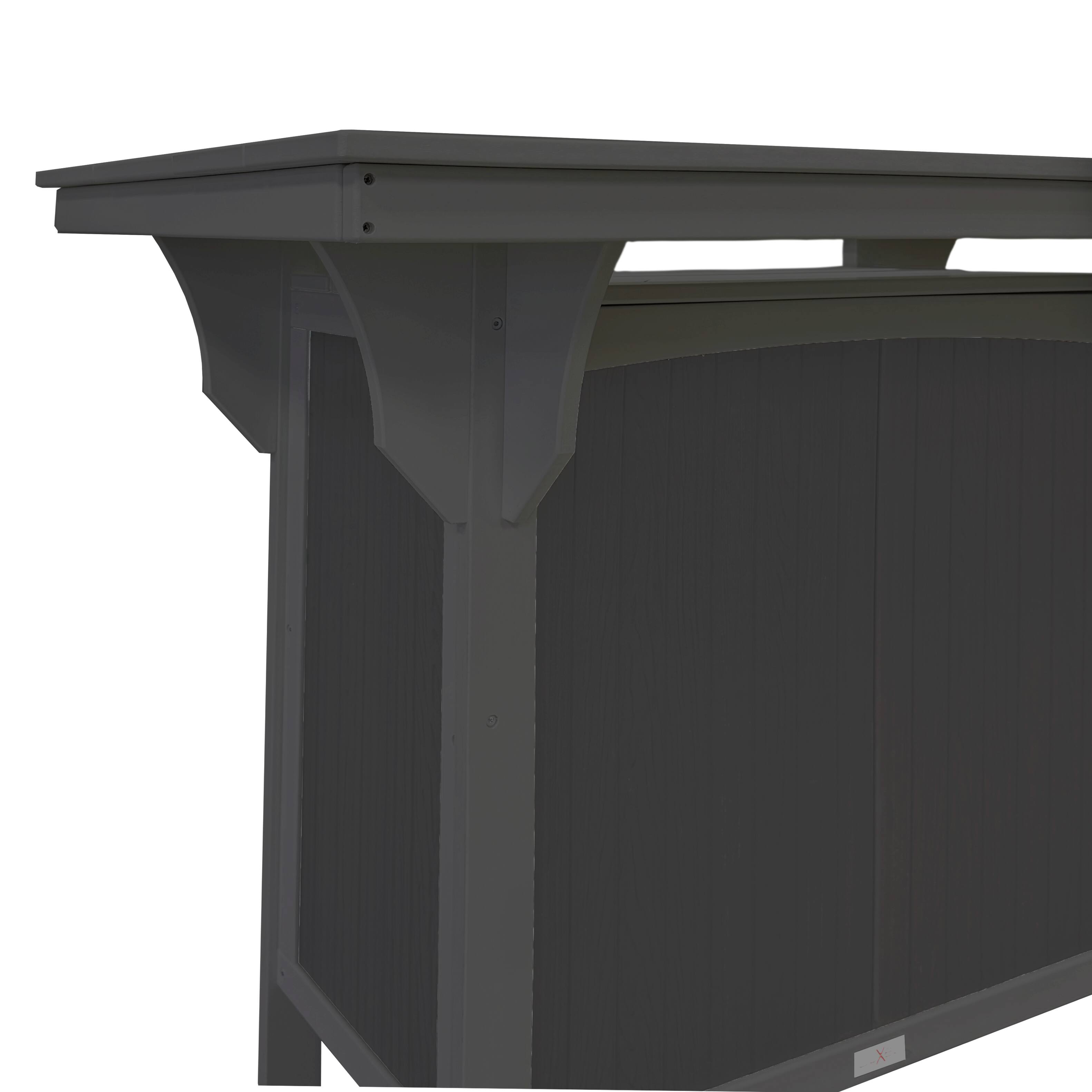 Back. LuXeo - Cancun HDPE Serving Bar, Gray Two-Tone - Gray.