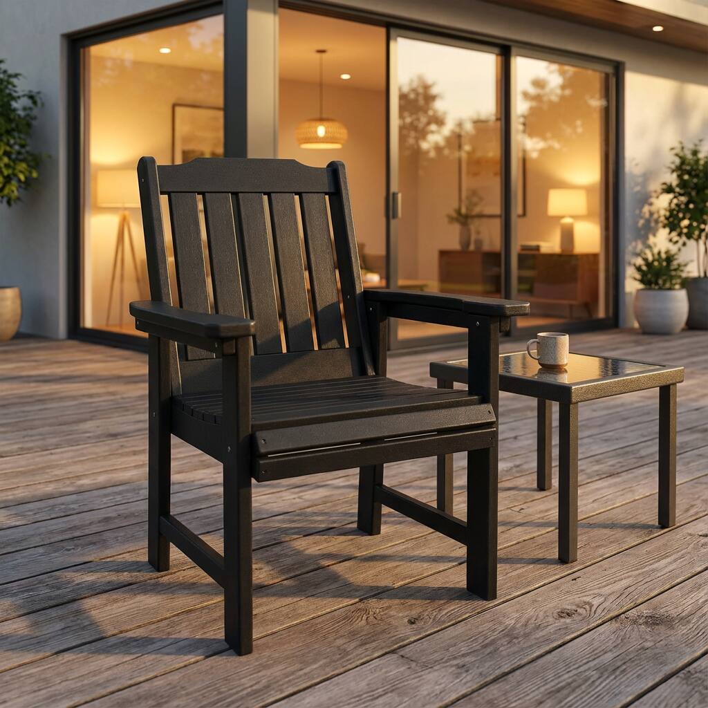 Fortune Candy - HDPE Patio Dining Chair with 18/8 Stainless Steel Hardware,Heavy-Duty Outdoor Seating,600-Lb Capacity for Garden & Yard - Black price history on PriceWatchPro