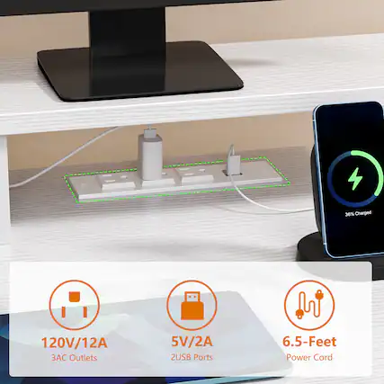 36% Charged
120V/12A
3 AC Outlets
5V/2A
2 USB Ports
6.5-Feet Power Cord