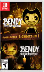 NINTENDO SWITCH - BENDY AND THE INK MACHINE DOUBLE PACK 2 GAMES IN 1 BENDY AND THE DARK REVIVAL TEEN ADOLESCENTS T ESRB SILVER LINING JOEY DREW STUDIOS