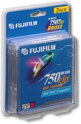 Angle Standard. Fuji - 2-Pack 750MB Zip Disks.