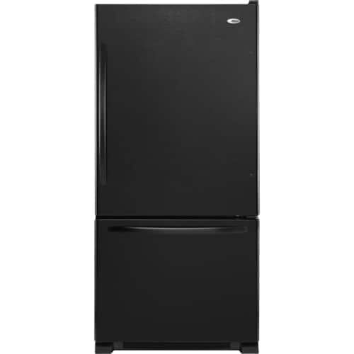Front. Amana - 22.1 Cu. Ft. Bottom-Freezer Refrigerator - Black.