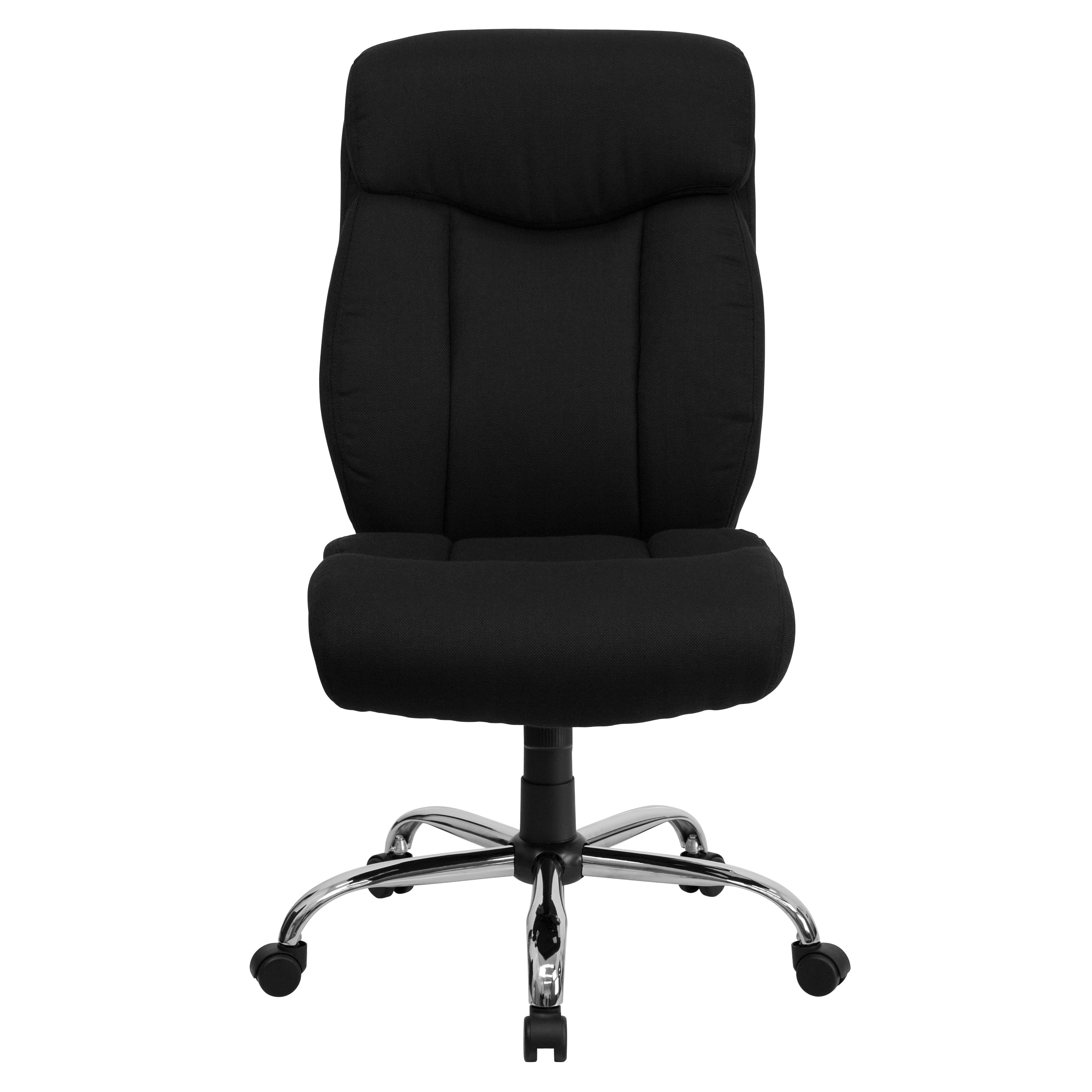 Front. Alamont Home - Hercules Contemporary Fabric Big & Tall Executive Swivel Office Chair with Headrest - Black Fabric.