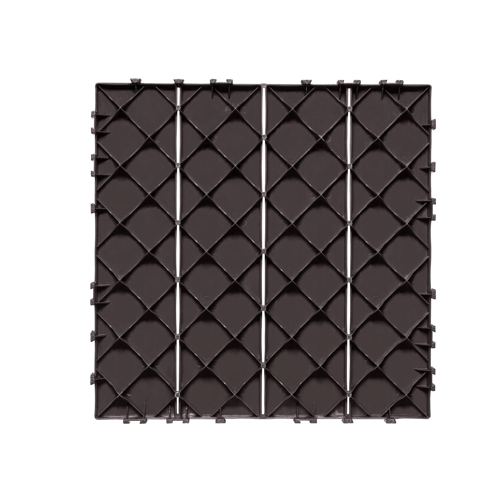 Alt View 5. VEVOR - Interlocking Deck Tiles, 10 Pack,12"x12" 10 sq. ft Plastic Waterproof Outdoor Flooring All Weather Use, Patio Floor - Dark Brown.