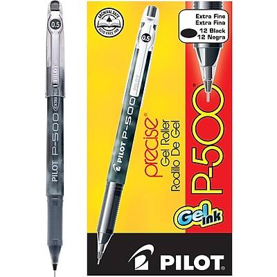 Pilot P500 Gel Roller  
Extra Fine  
12 Black / 12 Negra  
Pilot Precise  
Gel Ink  
0.5  
Pilot