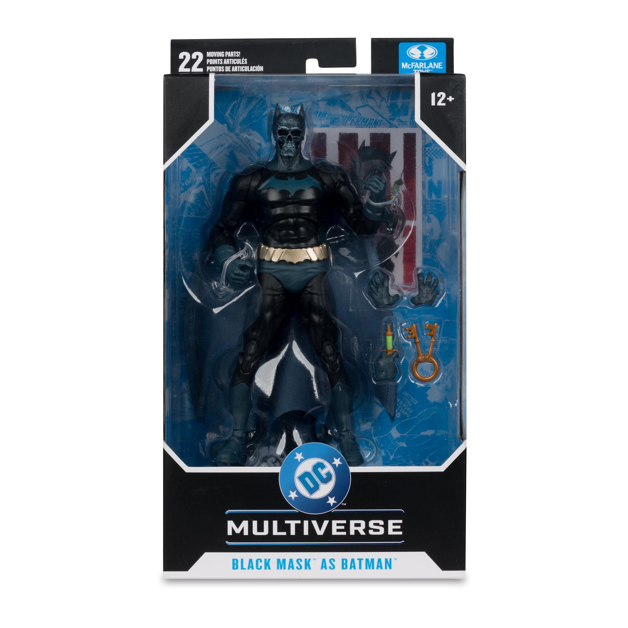 MOVING PARTS 22 POINTS ARTICULES PUNTES DE ARTICULACIÓN  
McFARLANE  
12+  
DC MULTIVERSE  
BLACK MASK AS BATMAN