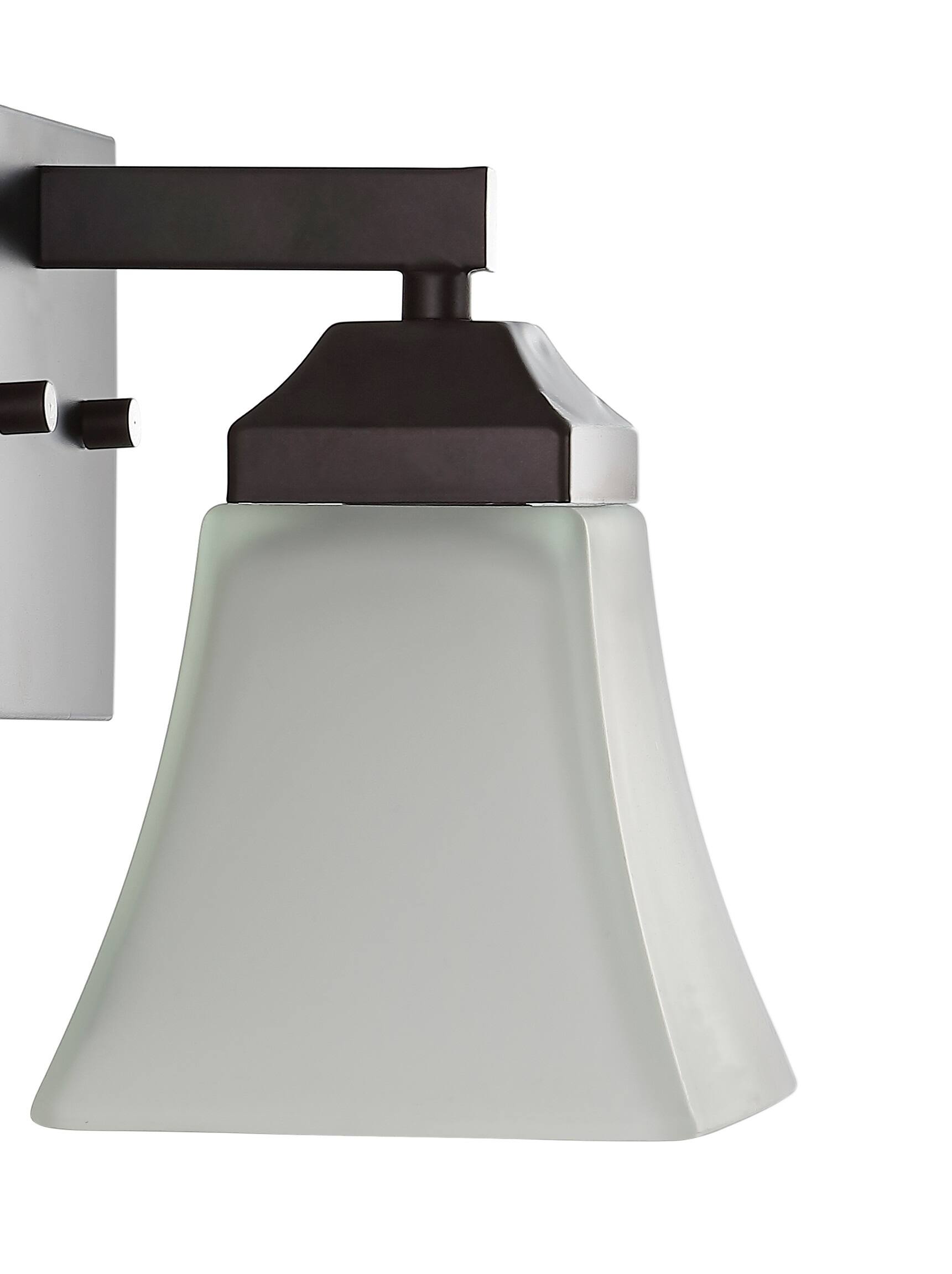 Alt View 4. Jonathan Y - Staunton 5" 1-Light Farmhouse Cottage Metal LED Vanity Light with Frosted Glass Shade, Oil Rubbed Bronze - Oil Rubbed Bronze.
