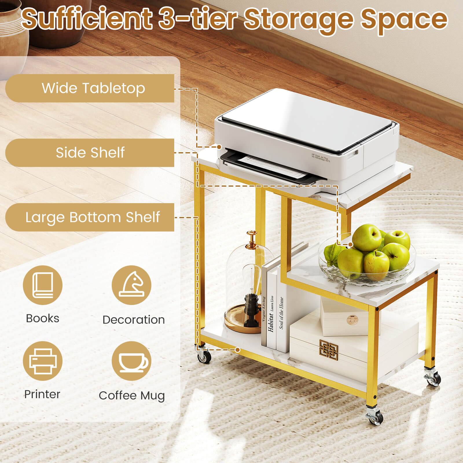 Sufficient 3-tier Storage Space Wide Tabletop Side Shelf Large Bottom Shelf Books Decoration Ere L.n LaeLime A Habitat Homse ofde Soul Printer Coffee Mug