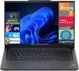 Lenovo - Refurbished Excellent - Thinkpad E14 G6 Laptop 14.0 WUXGA Display (Ryzen 7 7735U, 32GB, 1TB SSD, AMD Radeon, Win 11 Pro) - Black