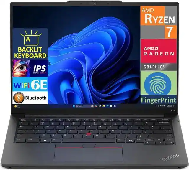 Lenovo - Refurbished Excellent - Thinkpad E14 G6 Laptop 14.0 WUXGA Display (Ryzen 7 7735U, 32GB, 1TB SSD, AMD Radeon, Win 11 Pro) - Black