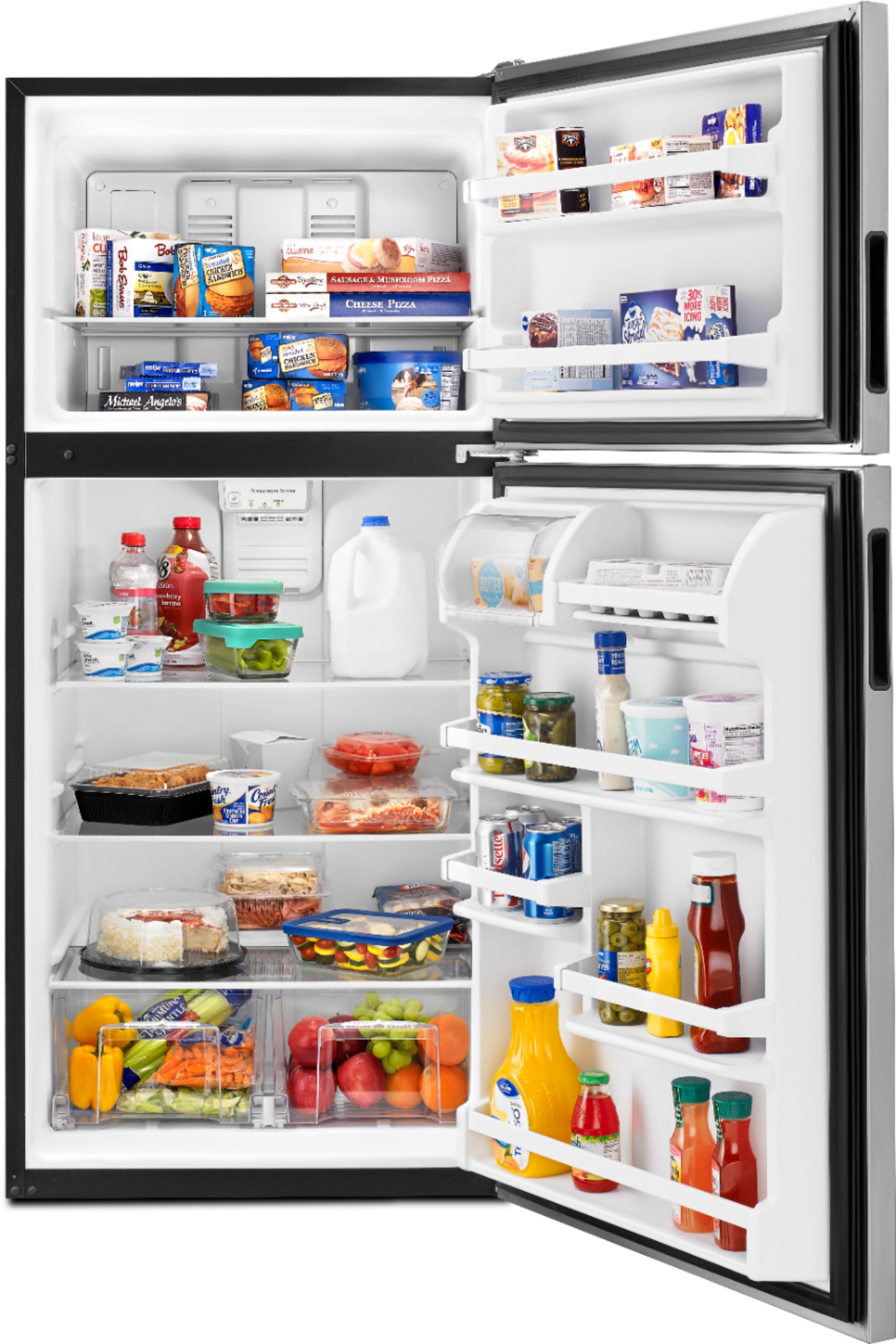 Alt View 1. Amana - 18 Cu. Ft. Top-Freezer Refrigerator - Stainless Steel.