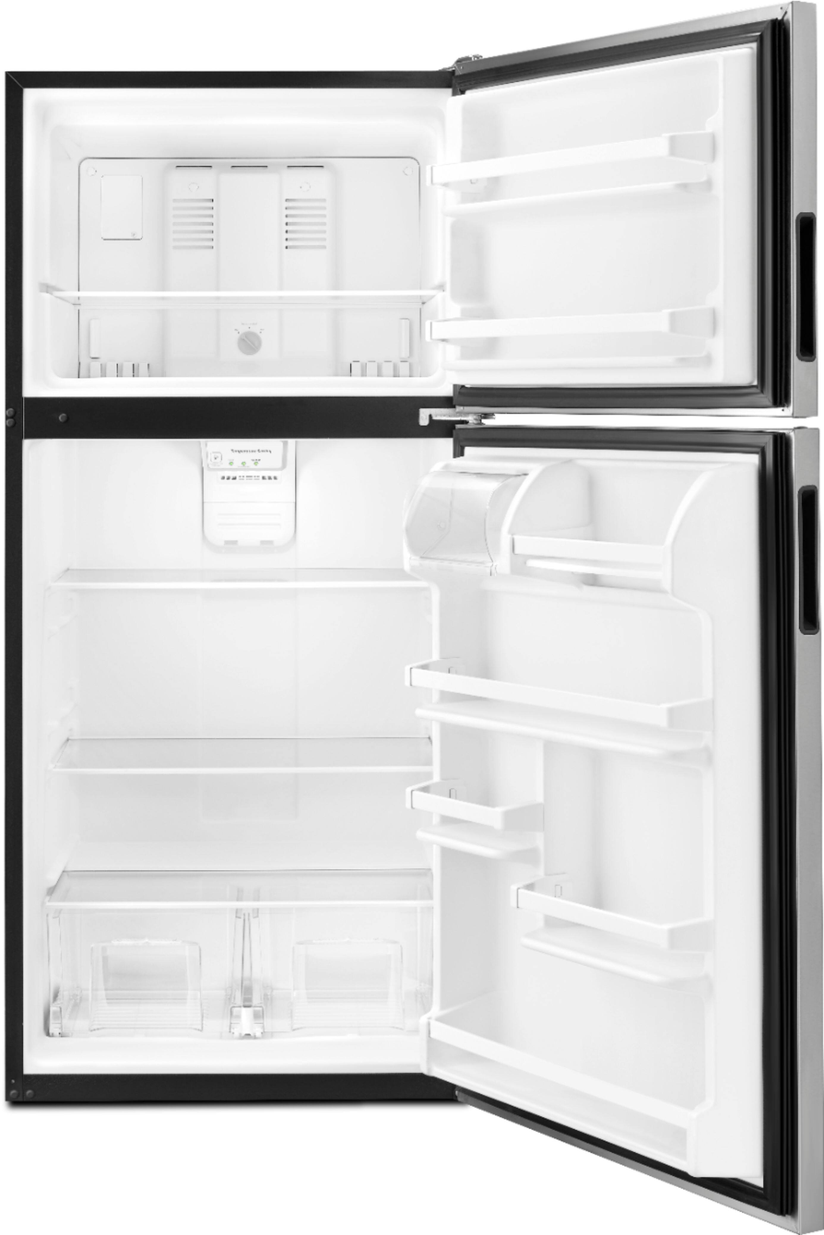 Alt View 2. Amana - 18 Cu. Ft. Top-Freezer Refrigerator - Stainless Steel.