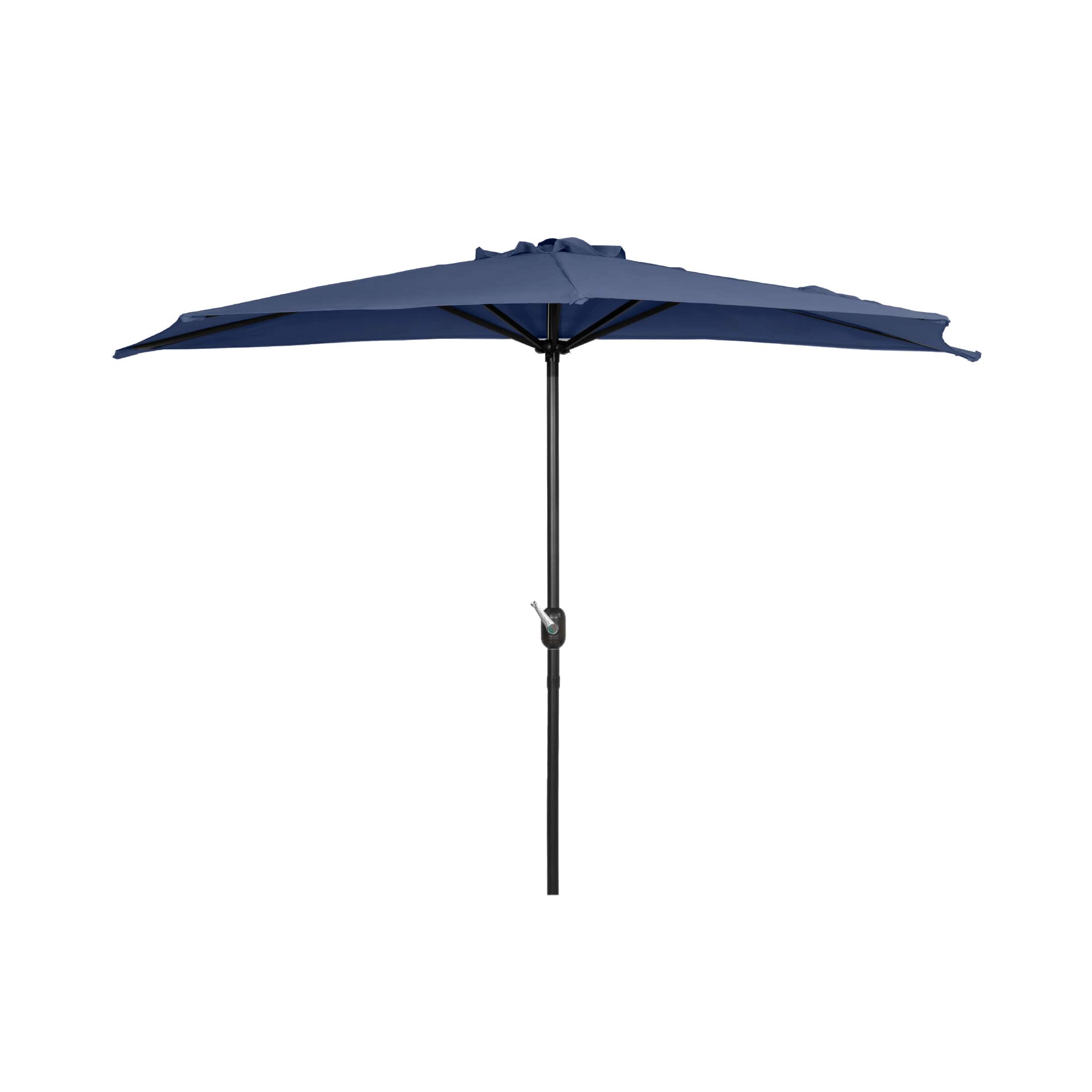 WestinTrends - Lanai 9 ft. Aluminum Half Market Crank Lift Patio Umbrella - Navy Blue