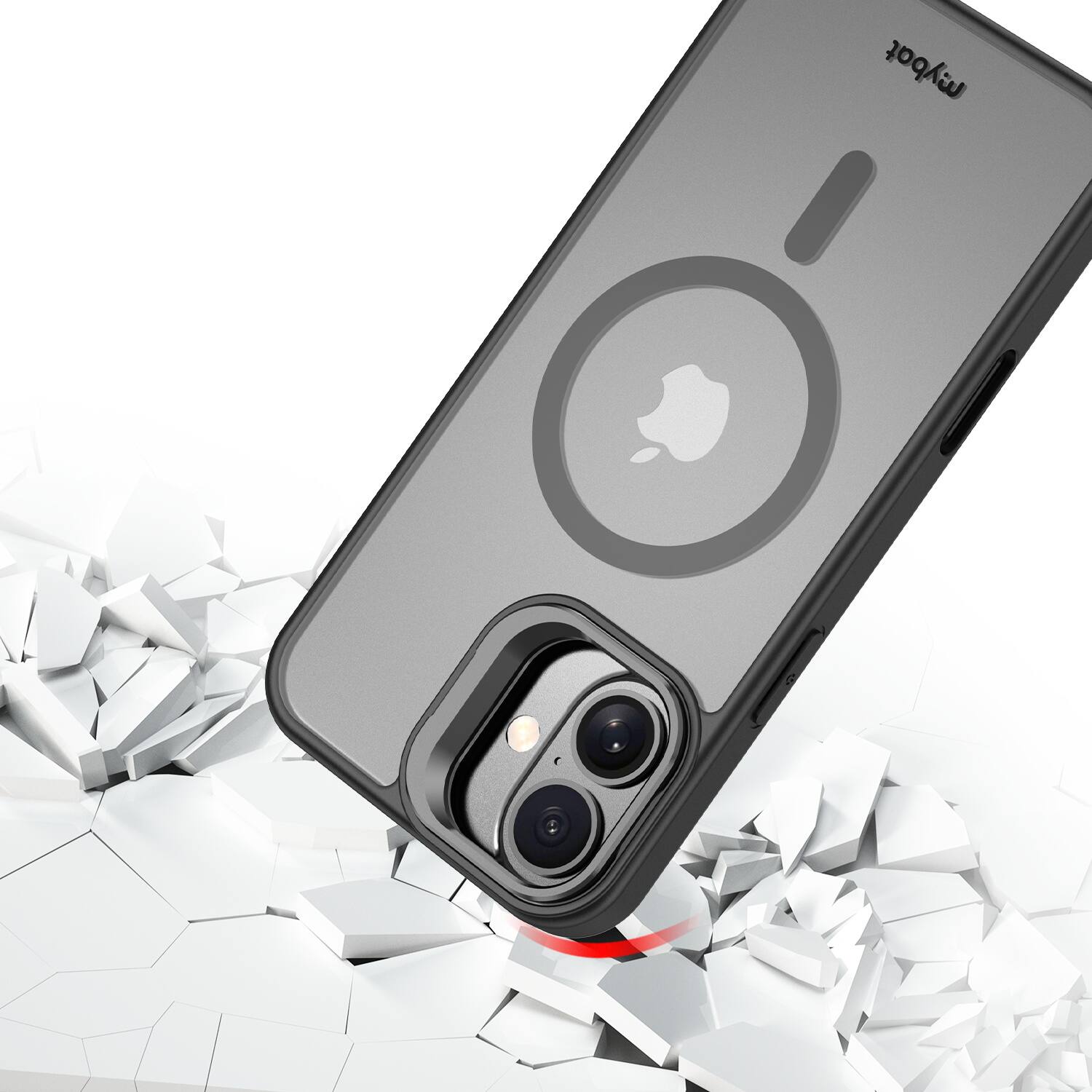 Alt View 3. Mybat - MyBat InFrame MagSafe Case with Kickstand for Apple iPhone 16 Plus - Black - Clear/Black.