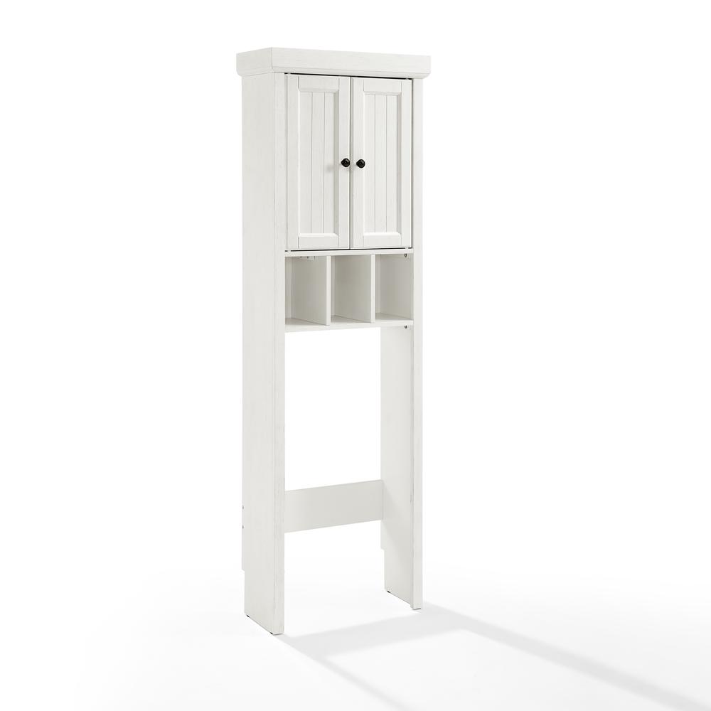 Back. Crosley Furniture - Seaside Over The Toilet Storage Cabinet - Distressed White.