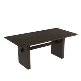Boyel Living - 70.86 Inch Wood Double Pedestal Dining Table Seats 6 Modern Rectangular MDF Table - Black