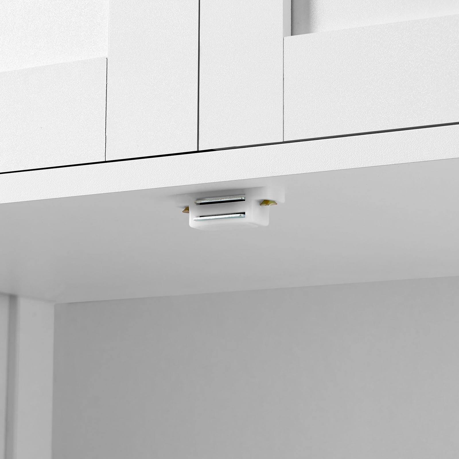 Alt View 2. Hirose Alice - Floor Storage Cabinet With 2 Shelves & 4 Doors Cupboard For Home bathroom small - Black.