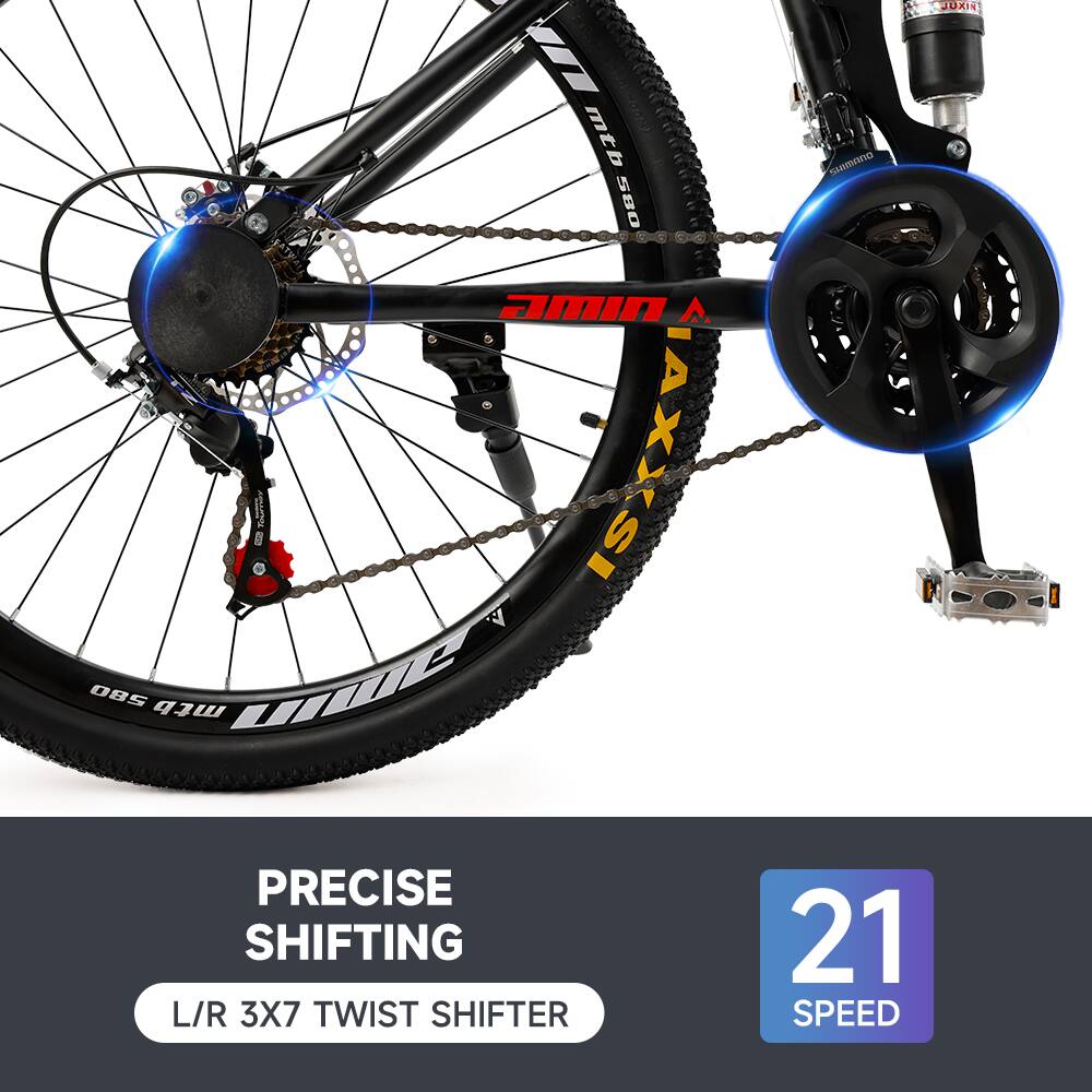 JUXIN 580 MTB  
PRECISE SHIFTING L/R 3X7 TWIST SHIFTER  
21 SPEED