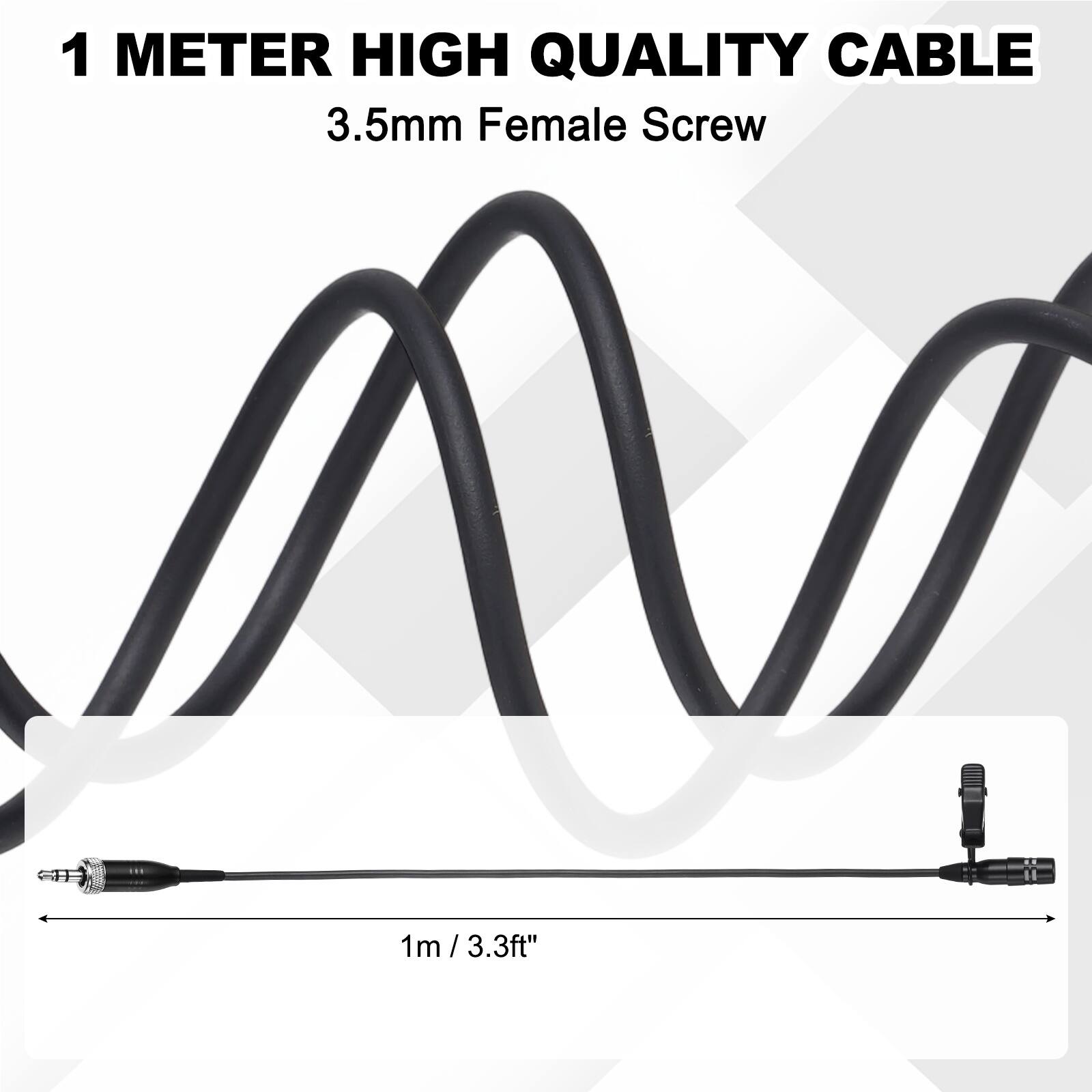 1 METER HIGH QUALITY CABLE  
3.5mm Female Screw  
1m / 3.3ft