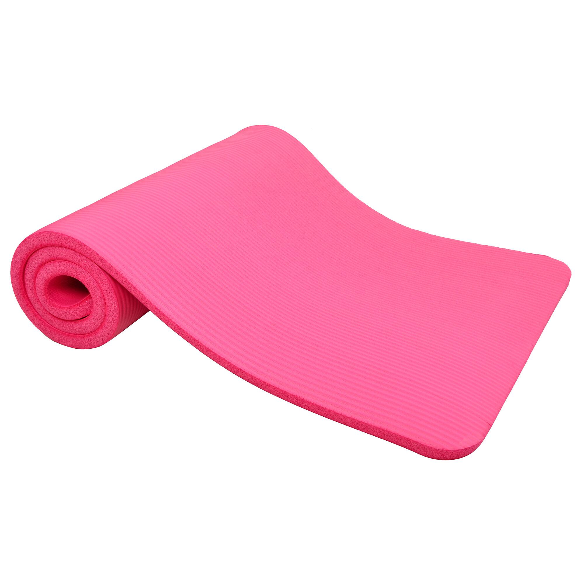 Alt View 4. Signature Fitness - Signature Fitness 1" Extra Thick Exercise Fitness Yoga Mat w/ Carry Strap, Pink - Pink.