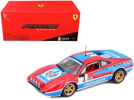 Ferrari 308 GTB #3 J.C. Andruet - Biche Monte Carlo Rally (1982) 1/43 Diecast Model Car by Bburago - Red and Blue