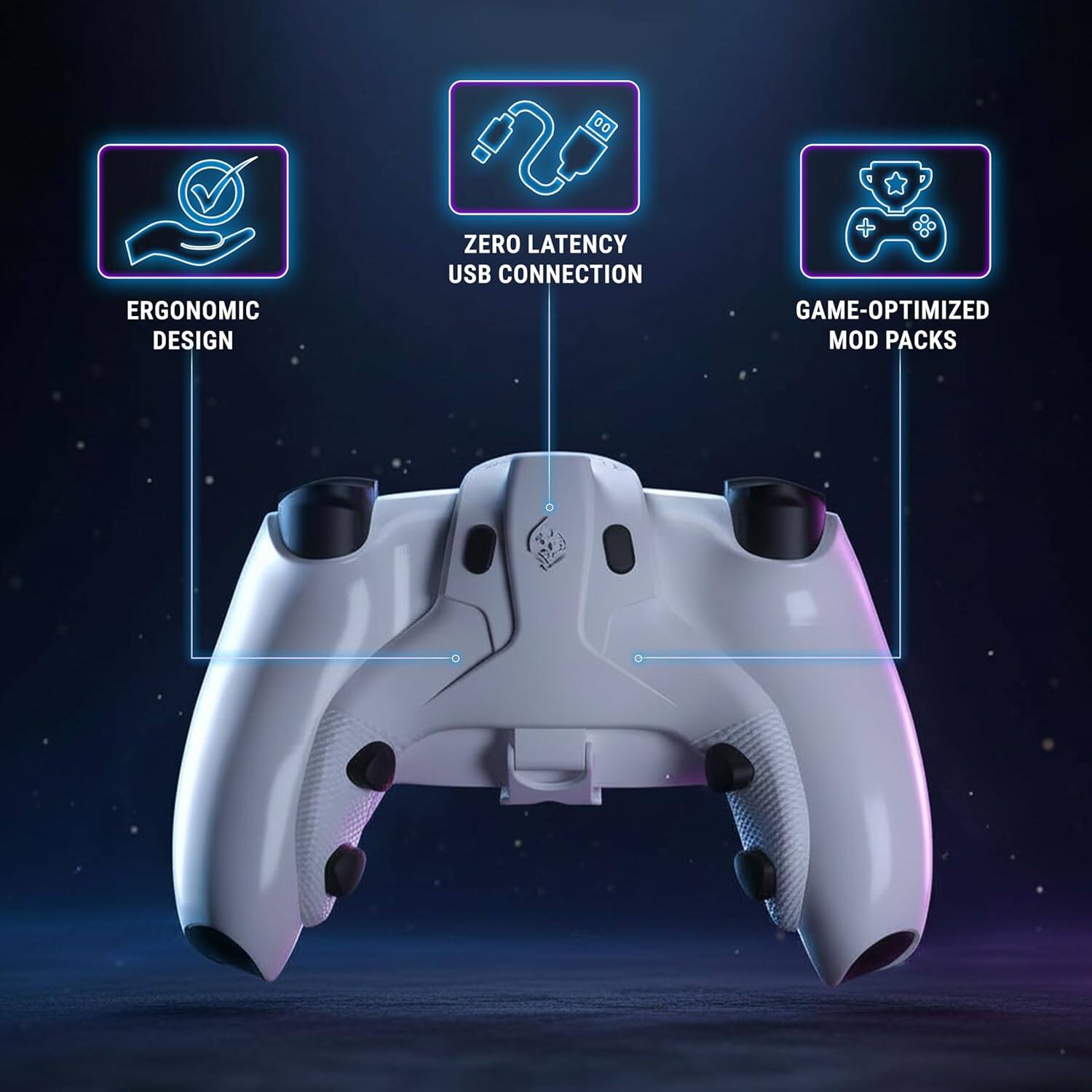 ERGONOMIC DESIGN  
ZERO LATENCY USB CONNECTION  
GAME-OPTIMIZED MOD PACKS