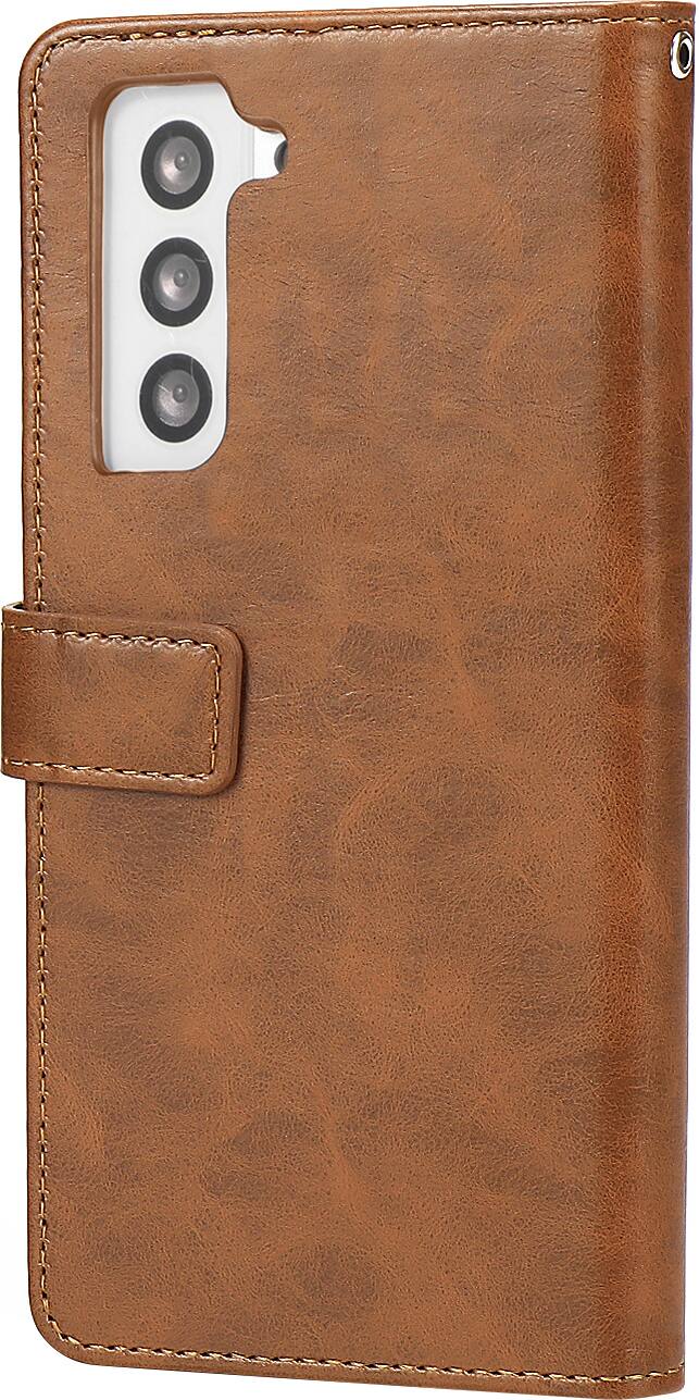Alt View 11. SaharaCase - Genuine Leather Folio Wallet Case for Samsung Galaxy S24+ - Brown.