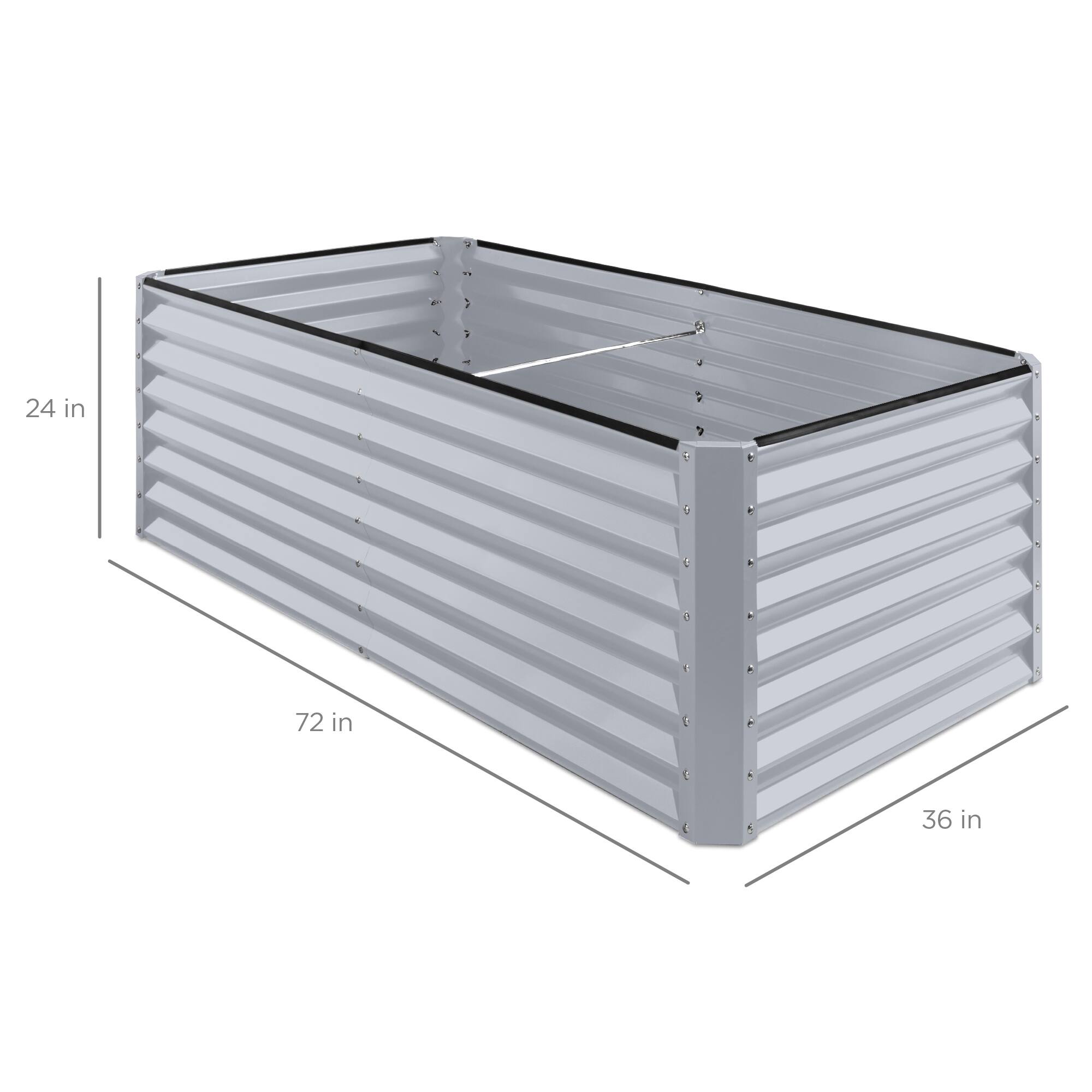 Alt View 6. Best Choice Products - Best Choice Products 6x3x2ft Outdoor Metal Raised Garden Bed for Vegetables Flowers Herbs -  Moonlight Gray - Moonlight Gray.