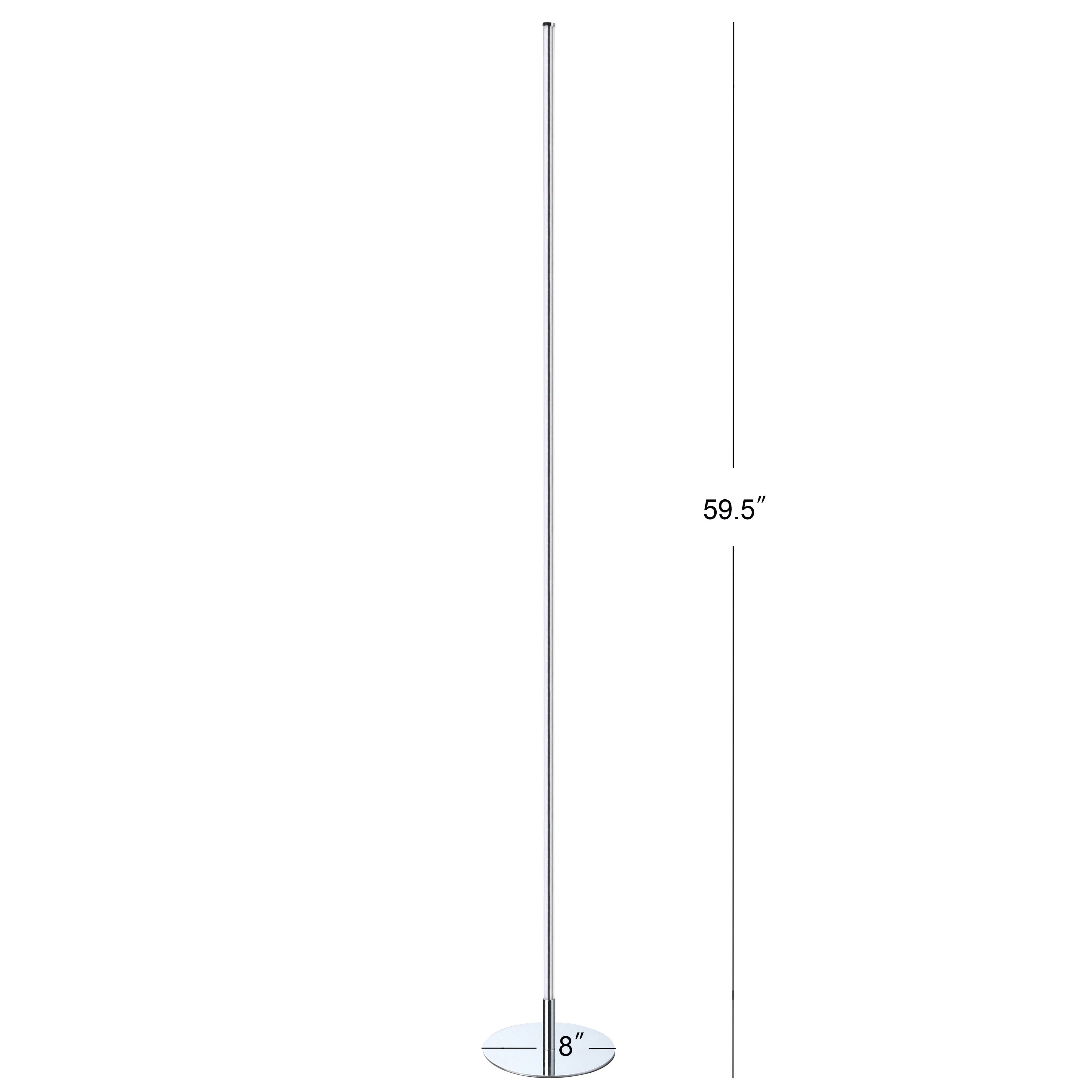Alt View 2. Jonathan Y - Iris 59.5" LED Integrated Floor Lamp, Chrome - Chrome.