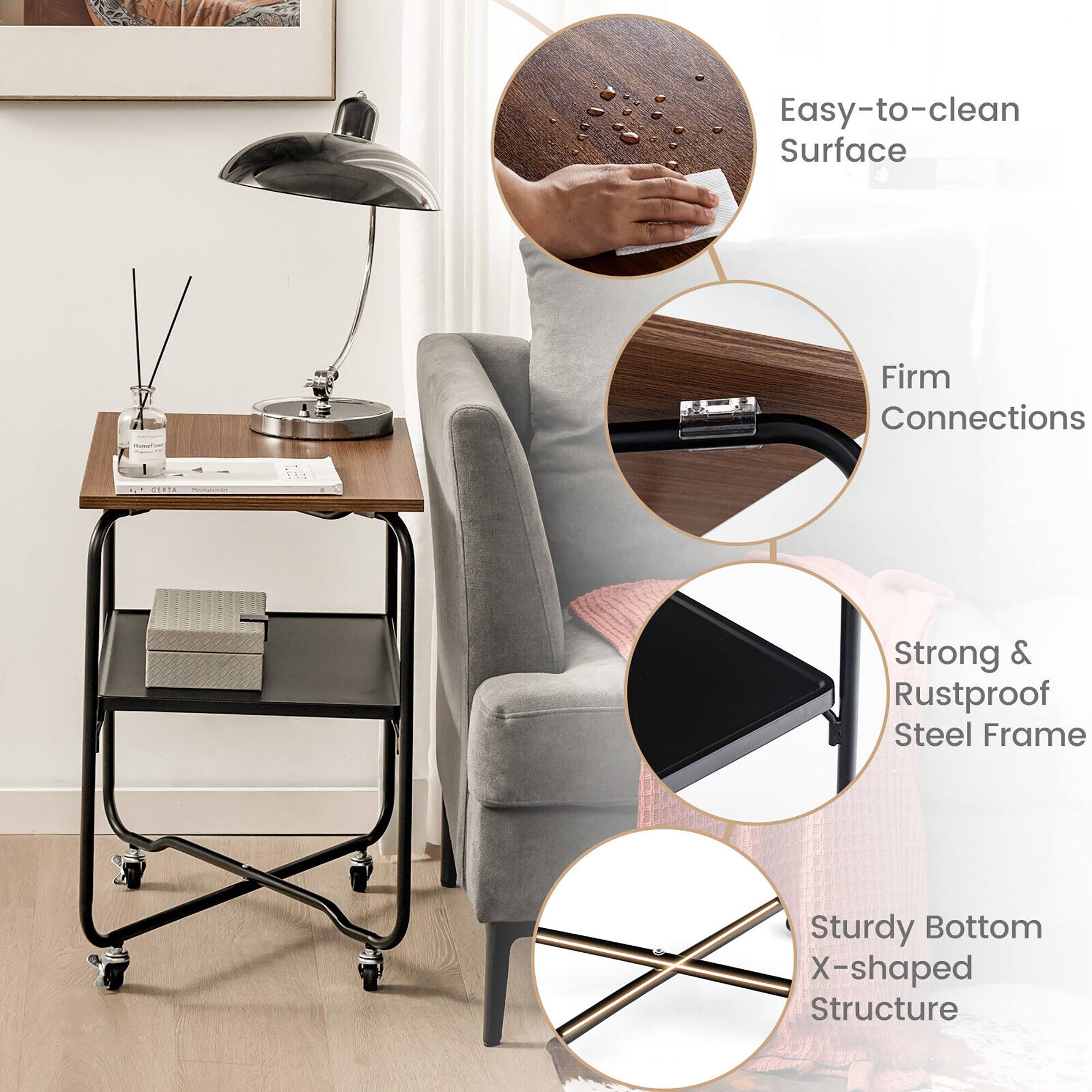 Easy-to-clean Surface  
Firm Connections  
Strong & Rustproof Steel Frame  
Sturdy Bottom X-shaped Structure