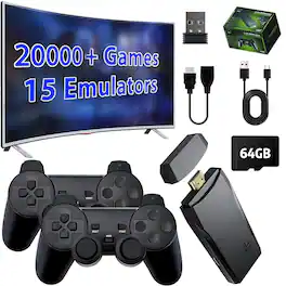 Wireless Nostalgia Retro Gaming Stick Plug & Play Over 20,000 Built In Games 4K