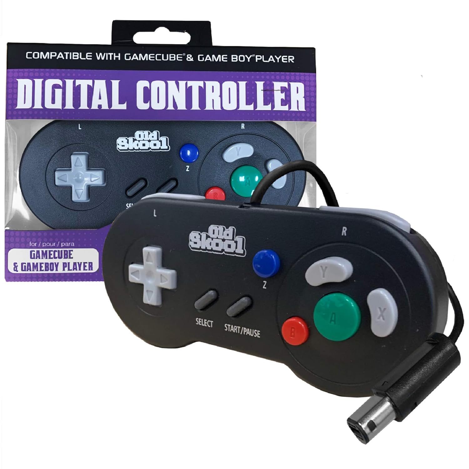 COMPATIBLE WITH GAMECUBE & GAME BOY PLAYER

DIGITAL CONTROLLER

Old Skool

for / pour / para GAMECUBE & GAMEBOY PLAYER

L A R old Skool 2 Y R SELECT START/PAUSE B A X
