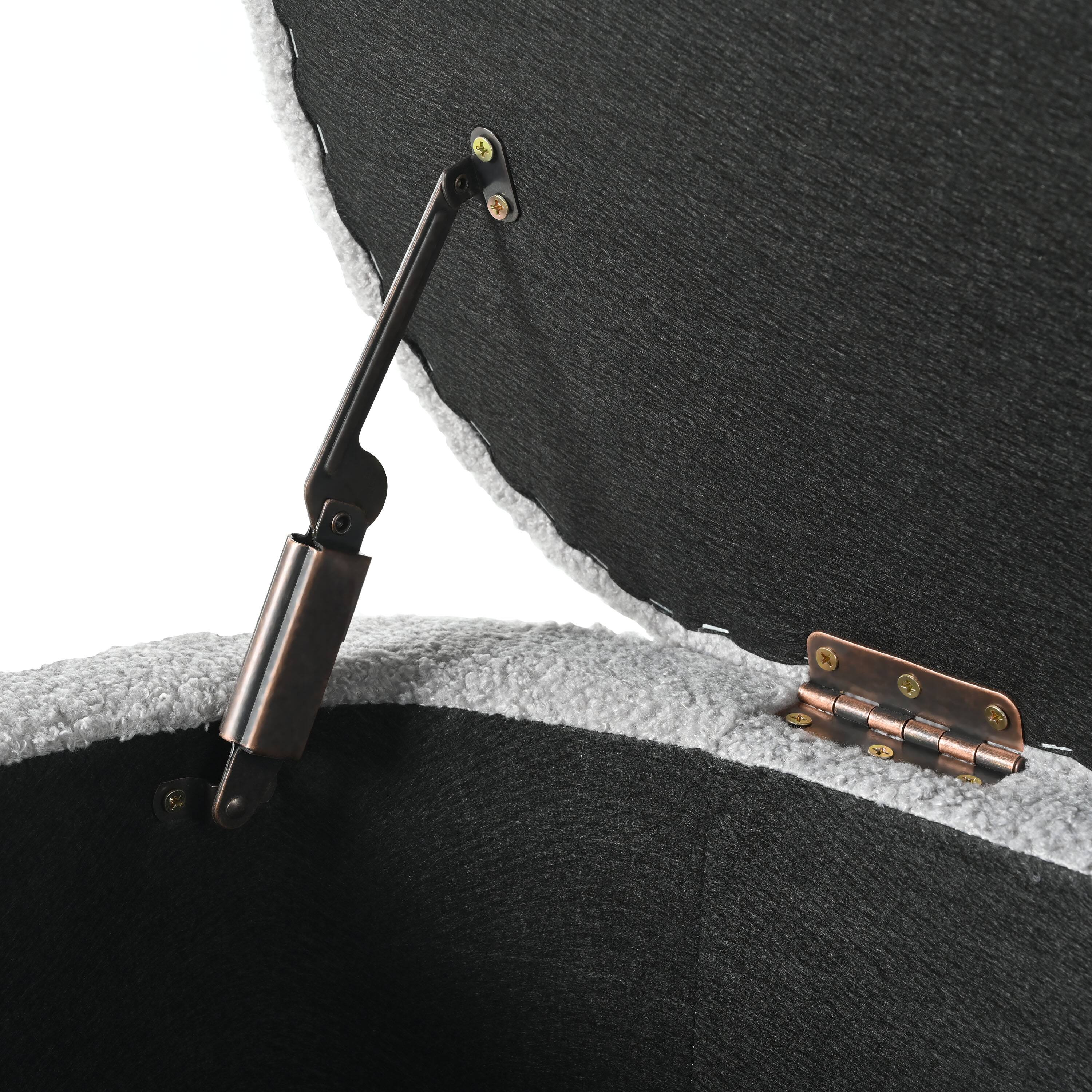 Alt View 7. Aukfa - 40" Folding Storage Ottoman Bench , 250lb Load, Upholstered with Metal Legs for Living Room, Bedroom, Entryway - Gray.